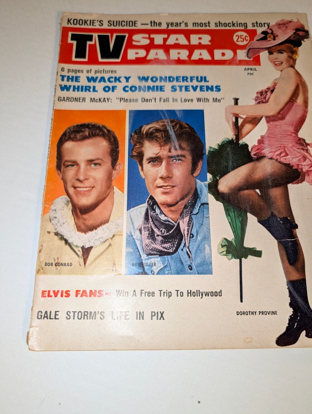 Vintage April 1960 TV Star Parage Magazine Elvis Connie Stevens Kookie